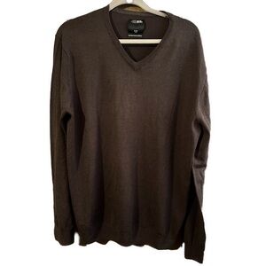 No. 99 Wayne Gretzky Men’s V-Neck Merino Wool Sweater Sz XL Brown
